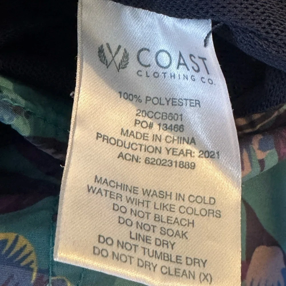 Coast Clothing 1996 Co. Shorts Mens Size XX-Large Tropical Swim Resort